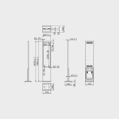 43.9 pouces type barre TFT affichage HMI machine affichage commercial support centre commercial