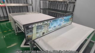 Écran LCD de type barre de 48,5 pouces, 1920 x 360 V par un, 500 nits